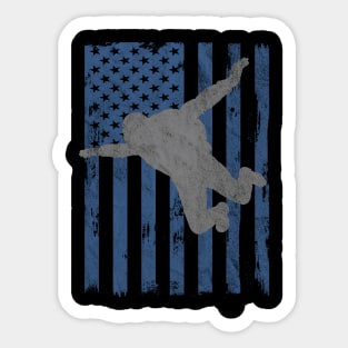 American Flag Skydiving Sticker